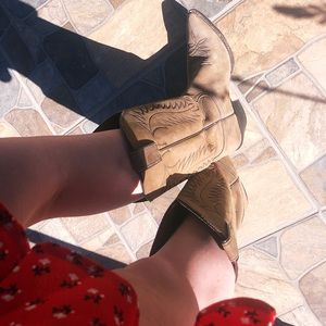 Taupe Western-Style Boots